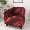 Printed Club Chair Slipcover Stretch Armchair Covers Tub Chair Sofa Protector Washable Couch Covers  for Living Room