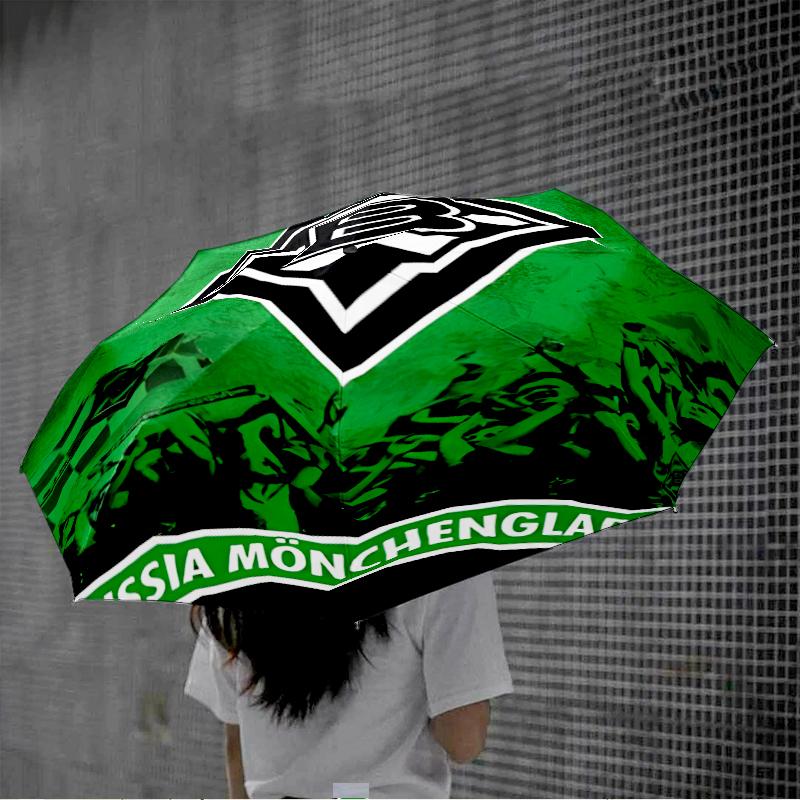 Green Black Borussia Automatic Folding Umbrella - 8-Rib Travel Umbrella with Auto Open/Close & Portable, Gift for Christmas, Birthdays