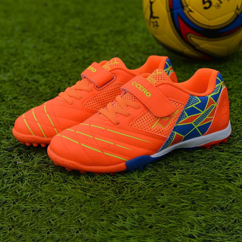 Football Shoes Men's TF Broken Nails Velcro Children's Primary and Secondary School Students Youth Sports Competition Training Sports Shoes