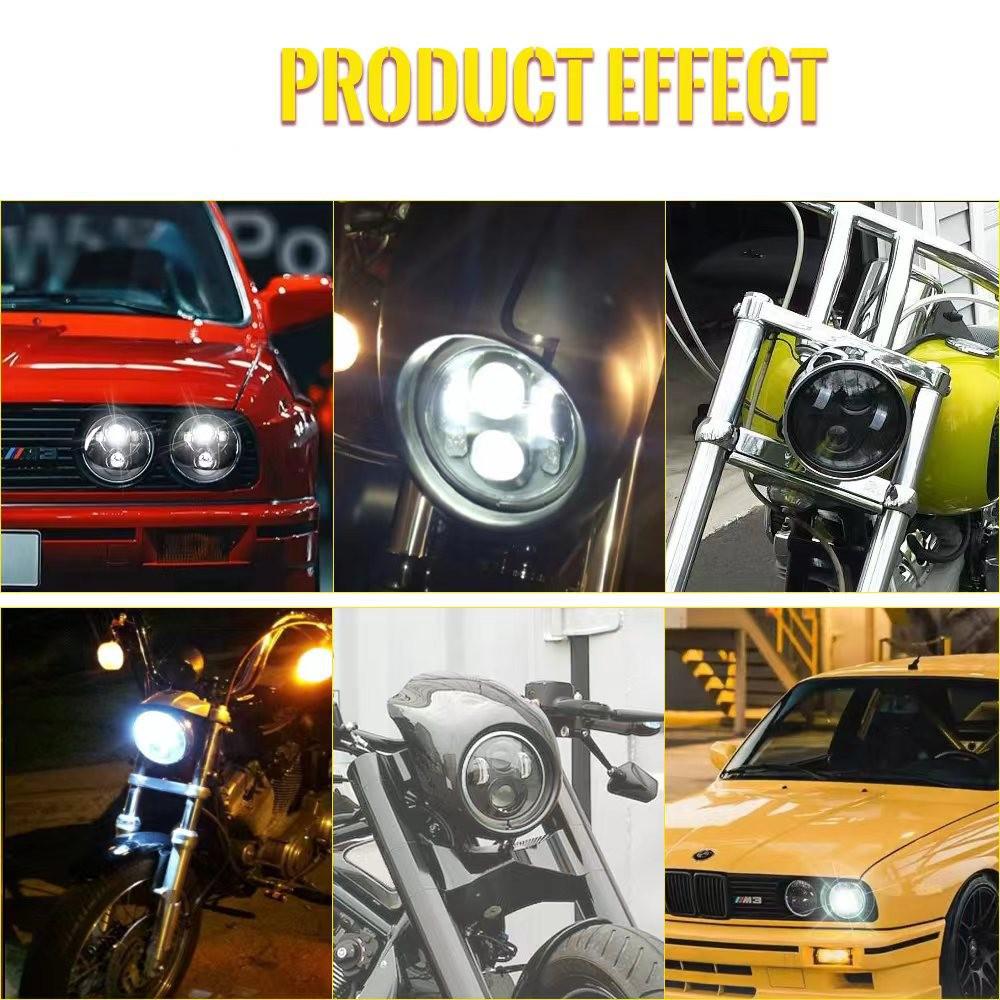 Harley Motorcycle 5.75" LED Headlight: Super Bright High/Low Beam Mod
