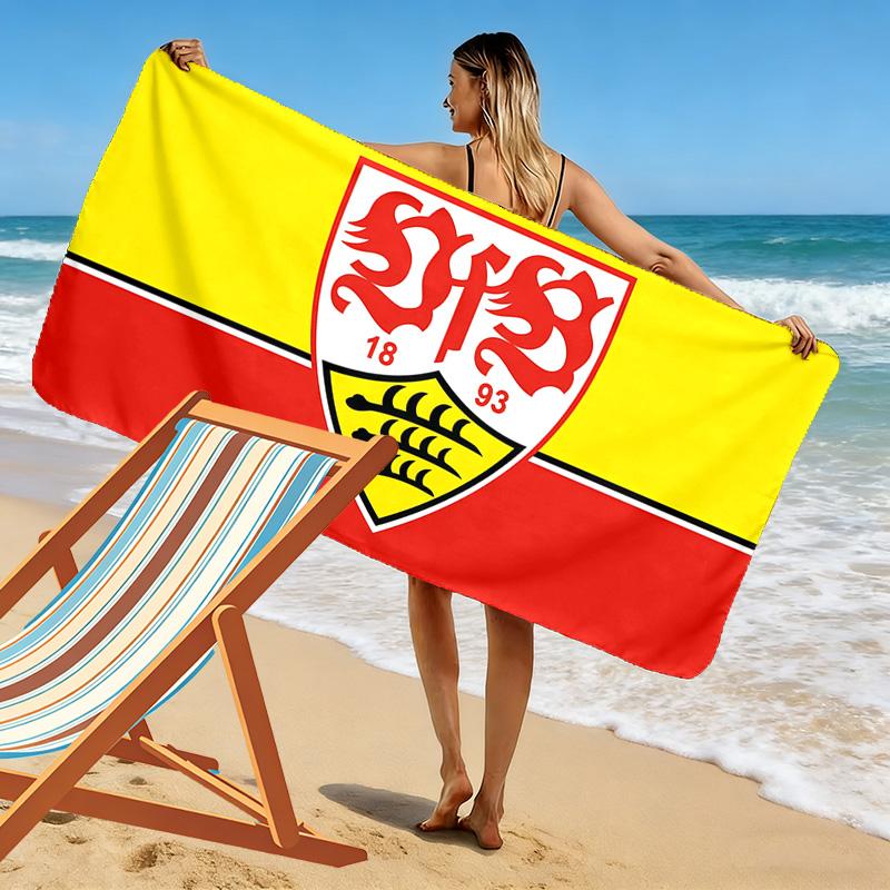 Asciugamano da Spiaggia con Stampa VfB Stuttgart, Asciugamano Grande Morbido Asciugatura Rapida per Spiaggia Campeggio Nuoto