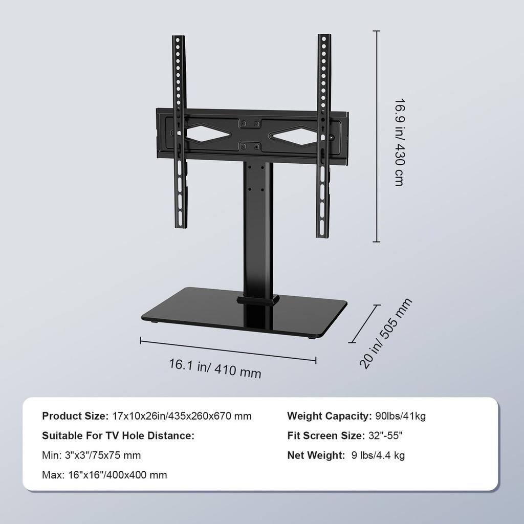 TV Stand Mount Swivel Universal TV Stand for 32"-55" TVs Adjustable Height