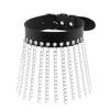 Hip Hop Non Mainstream Punk Leather Men Women Collar Personality Metal Tassel Necklace Clavicle Chain
