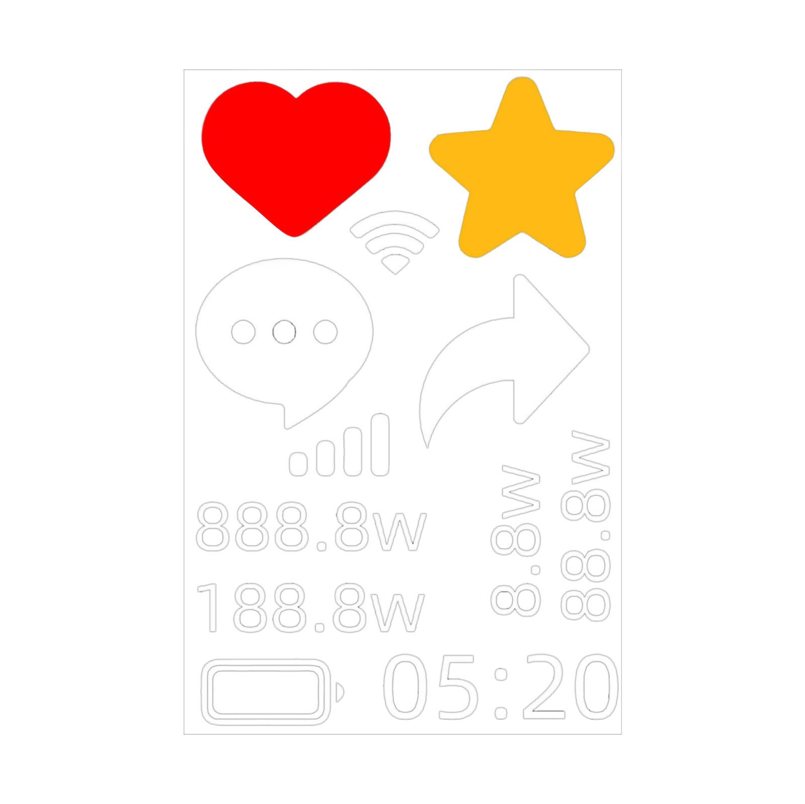Car Phone Status Bar Stickers - Funny Social Media Like & Follow Decals For Rear Window/ Sunroof