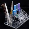 Clear Nail Polish Organizer Acrylic Display Stand Plastic Cosmetic Holder For Makeup Brush Storage Solution
