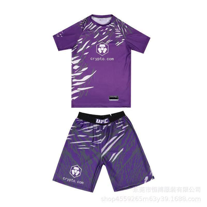 Conjunto de Shorts e Camiseta para Treino de Boxe MMA Homens Mulheres Muay Thai Esportes de Combate Alta Elasticidade Equipamento Fitness