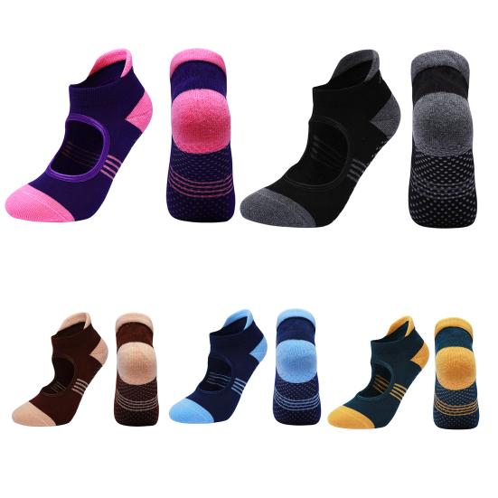 1Pair Non-slip Yoga Socks Combed Cotton Breathable Indoor Fitness Dance Socks