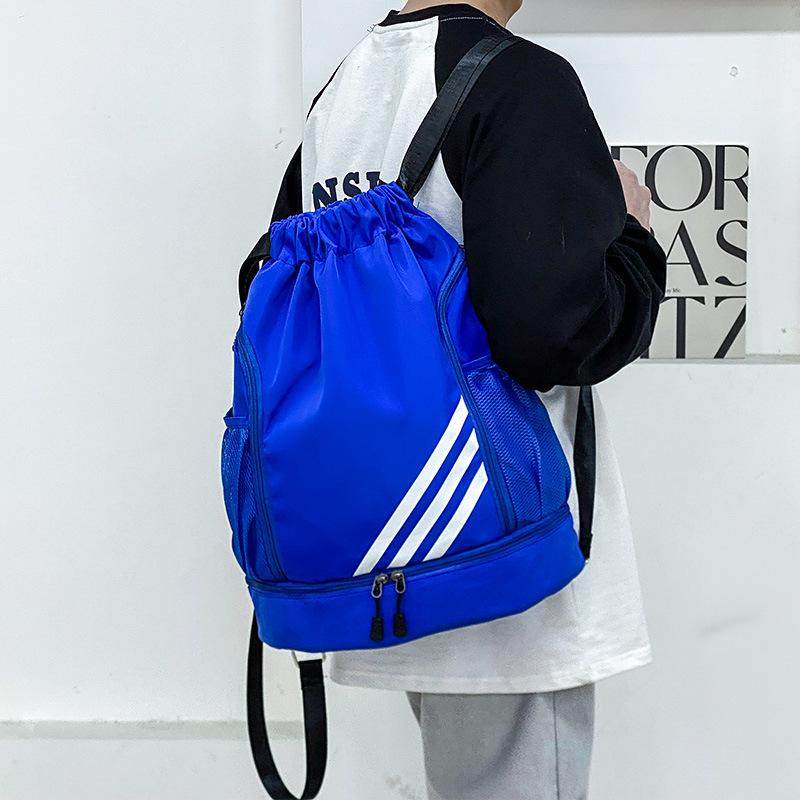 Men's Large Capacity Basketball & Swimming Drawstring Backpack - Portable Student Schoolbag with Logo Printing Option