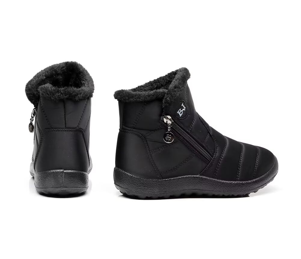 WEISHIMIBANG Snow Cold Weather Short Casual Fleece Ultra Lightweight Size Women's Boots, Boots, Boots, Style, Warm, Lining, Non-Slip, (Black, 25)