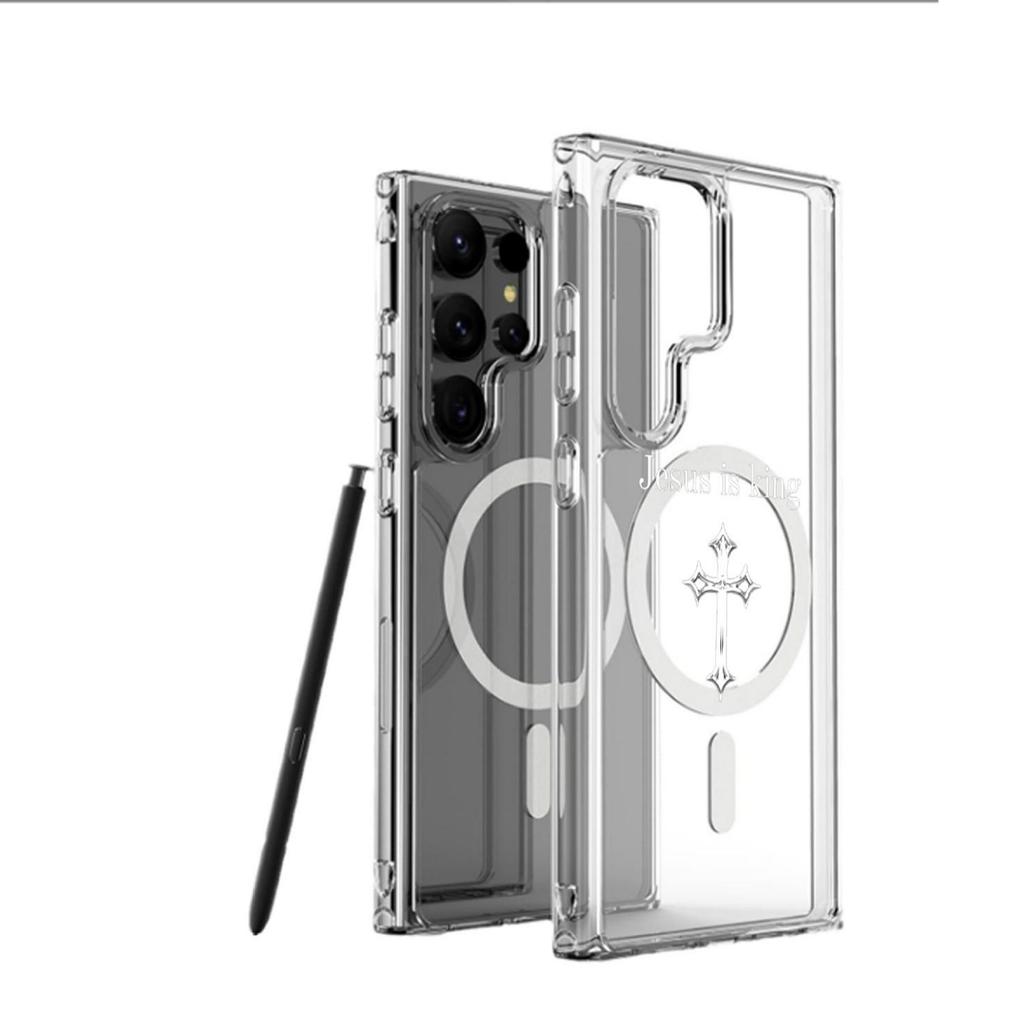 King Crown Magnetic Transparent Full Coverage Case for iPhone 15/16/17 Pro Max