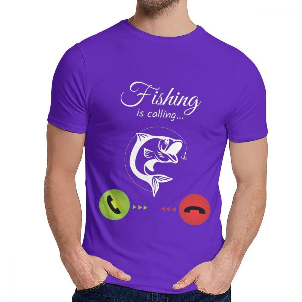 Cotton Fishing Is Calling T Shirt Unisex Design High Quality Fashion O Neck Homme Tee