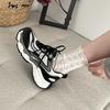Casual Versatile Thick Sole Heightening Casual Shoes Women's  Mesh Splicing Sports Comfortable
