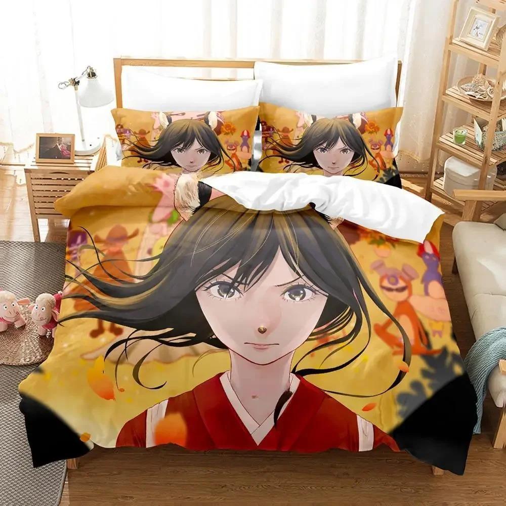 Bequemes Anime-Print-Bettwäsche-Set Mit Bettbezug und Kissenbezügen Einzel-Twin-Voll-Queen-King-Größen Für Erwachsene und Kinder