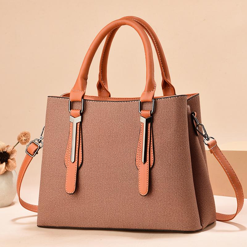 Large Capacity Sense Fashion Trend Women's Shoulder Bag Atmospheric Simple Contrasting Color Handbag Bag