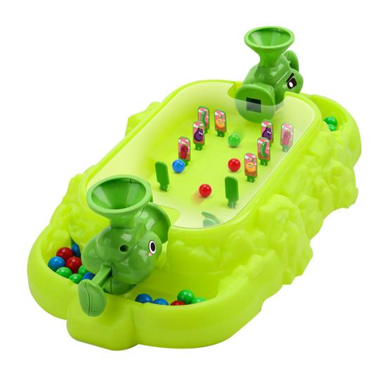 

Kids Ball Shooter Toy with 60 Beads Focus Training Family Night 2 Players Interactive Vegetable Target Shoot Board Game Toddlers Boys Girls Gift