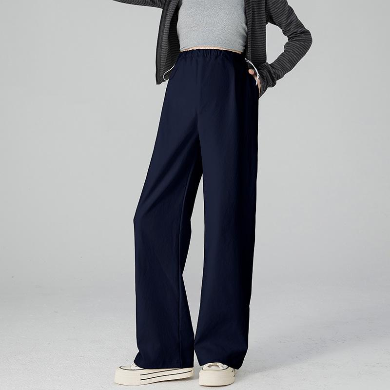 Draped Wide Leg Maternity Pants - Slimming Drawstring, Casual Spring/Autumn Wear Large