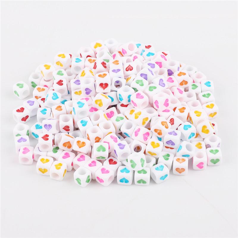 Heiß! 100 Teile/los 6mm Gemischt Viele Arten Acryl DIY Cube Quadrat Anzahl & Alphabet Buchstaben Perlen Für Armband