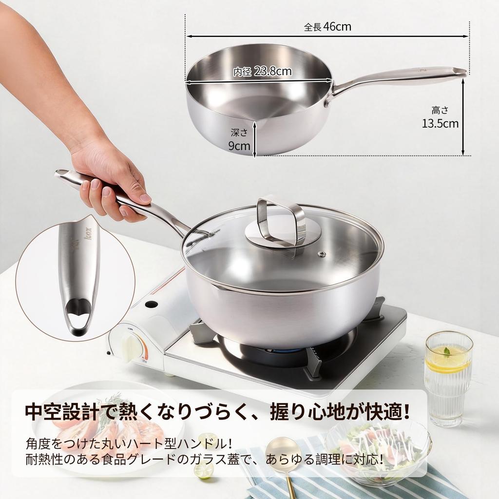 Tulkox Stainless Steel Deep Frying Pan Brand 9cm Deep Heat Glass Lid Extra Thick Stainless Steel Stove No Dishwasher Gift Box Detailed Instructions