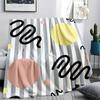 1PC Abstract Shapes Printed Flannel Blanket Suitable For All Seasons for Lunch Break Warmth and Comfort Birthday Gifts Gifts