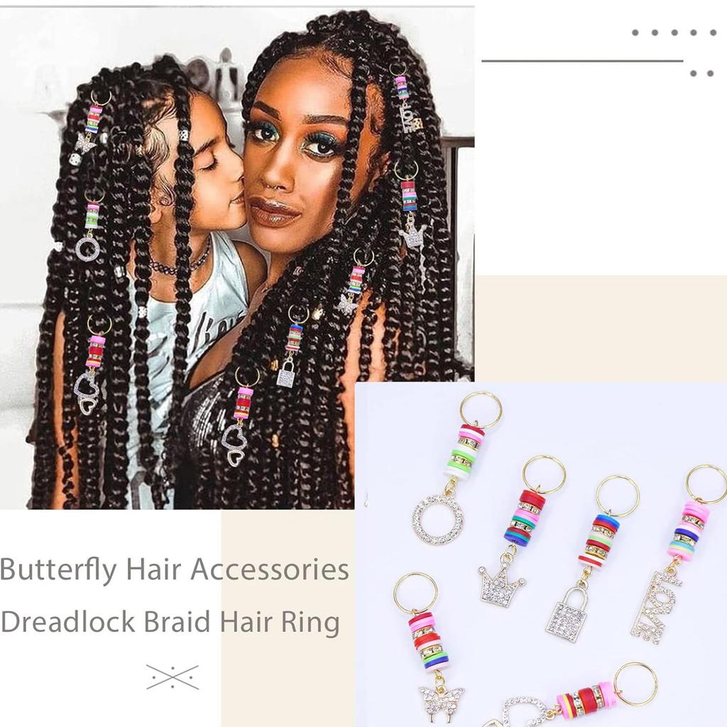 Rhinestones Dreadlock Bead Hair Beads Loose Hair Jewelry For Halloween Braid Clip Hair Rings Hair Clip Braid Rings