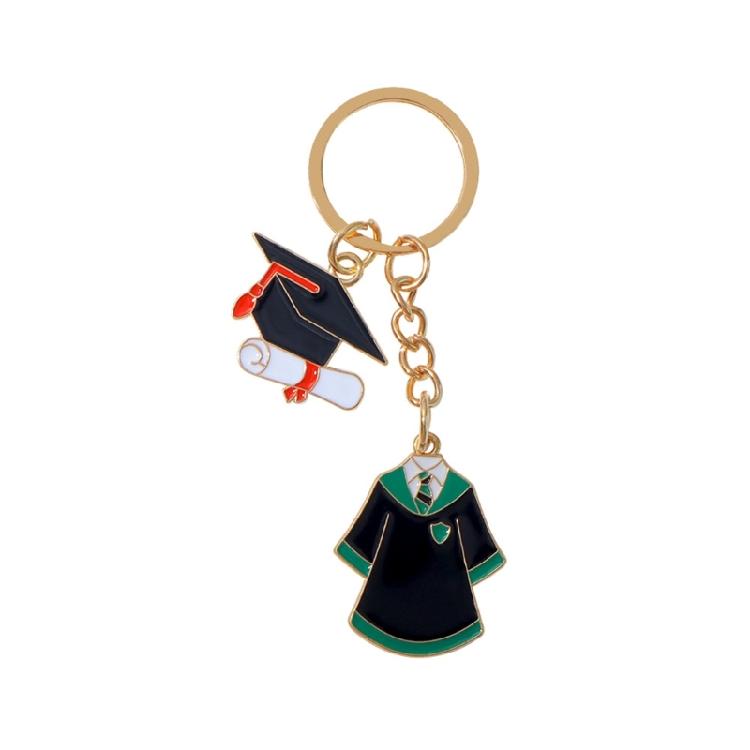 Colorful Mortarboard Academic Dress Charm Keychain Unisex Alloy Keyring Bag Pendant Graduation Ceremony Souvenir