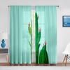 Cartoon Tropical Kaktus Natürliche Vegetation Sheer Voile Vorhänge für Wohnzimmer Schlafzimmer Küche Chiffon Tüll Fenster Vorhänge