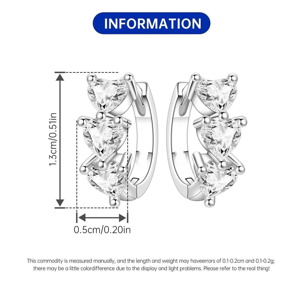 Elegant Heart Zircon Infinity Hoop Earrings Fashionable Advanced Temperament Jewelry For Women