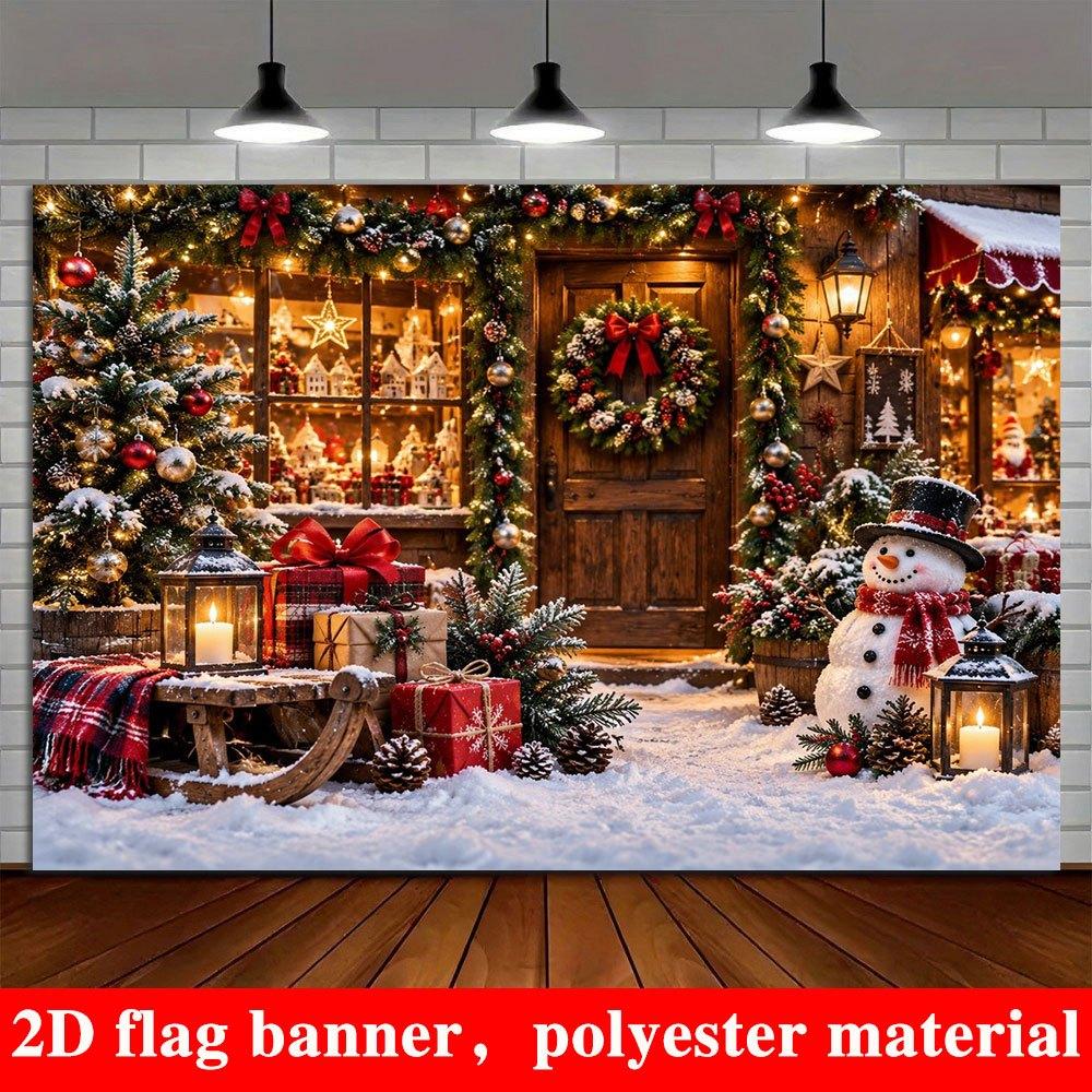1Pcs Color Snow House Themed Decoration Background Winter Backdrop Decorations For Photo Studio Photo Booth Christams Party