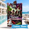 Custom Name Ghost-busters Logo Beach Towel Microfiber Beach Towel, Lightweight and Quick-Dry, for Summer Travel, Swimming Pool Gift