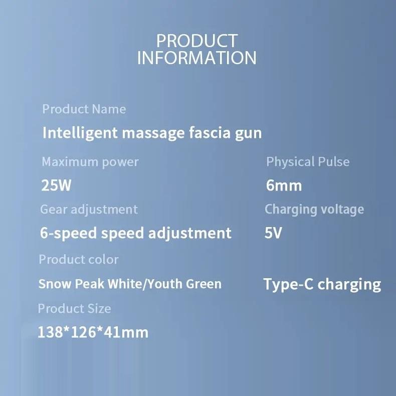 Intelligentes Massagegerät, Mini-Faszien-Massagegerät, tragbar, 6 Geschwindigkeiten, Percussion-Muskelmassagegerät, geräuscharm, Linderung von Rücken- und Nackenschmerzen, Entspannung