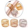 4pcs Metallic Wire Mesh Napkin Table Decor Rings Gold Napkin Holder Wedding Decoration Napkin Buckle Holder for Party Dinner