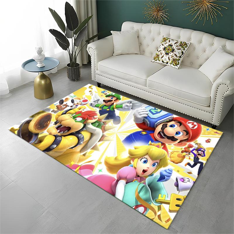 Cartoon M-Mario Bros Game Carpet Rug for Playroom Bedroom Living Room Sofa Home Decor,kids Area Rug Non-slip Floor Mat Gift