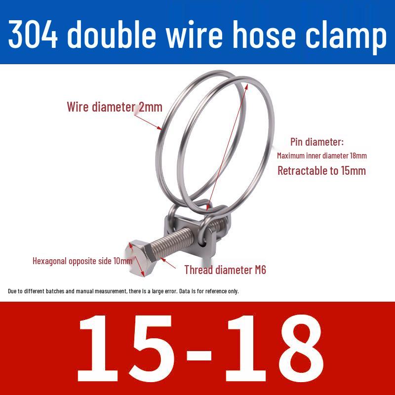 Doppeldraht-Schlauchschelle aus Edelstahl für Feuer-, Wasser-, Gasleitungen - Verdickt