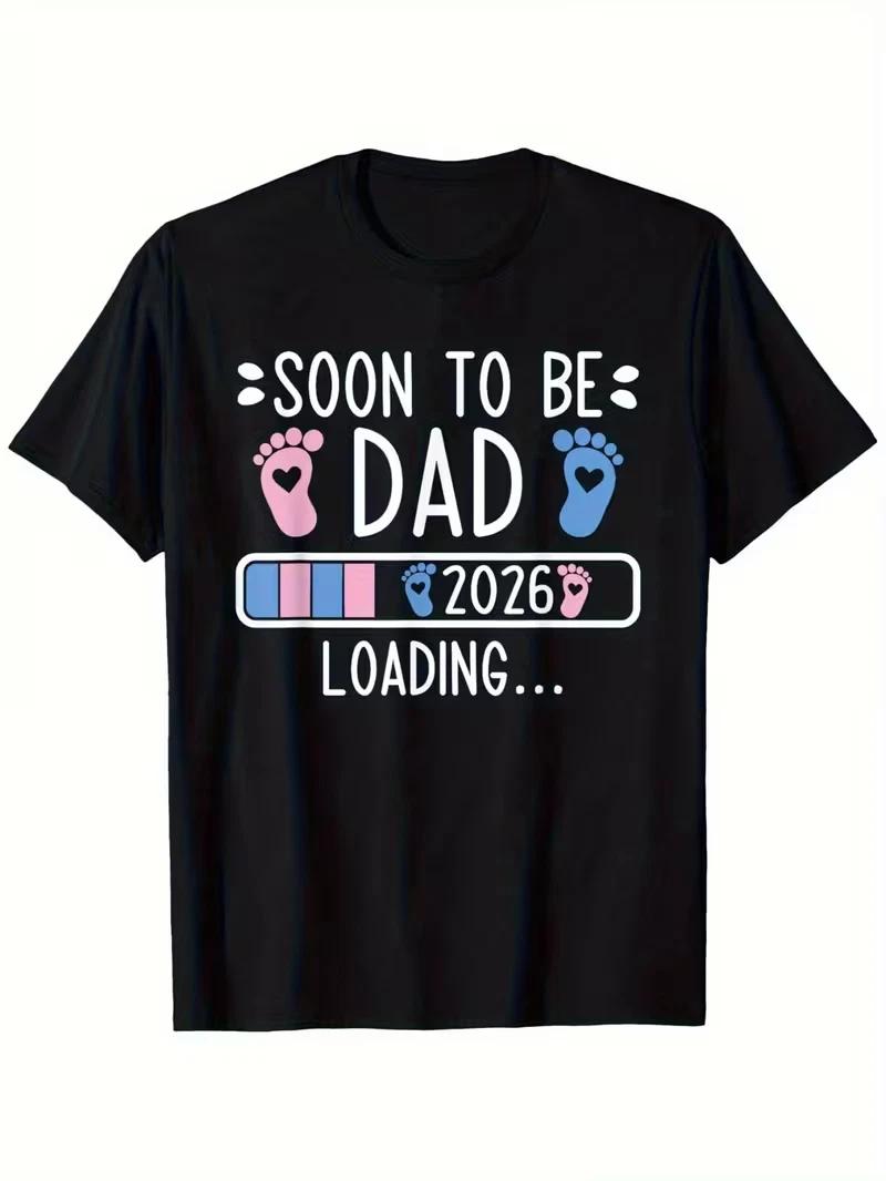 Скоро стану папой 2026 Футболка для объявления о беременности 100% Хлопок Короткий рукав 3XL