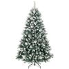 Artificial Christmas Tree 180 Cm, Artificial Fir Tree with Snow, 1000 Tips, 34 Pine Cones, Wide Base
