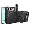 CD Texture Sliding Camshield Magnetic Holder Phone Case For iPhone Duo, TPU PC Shockproof Lens Protective Cover