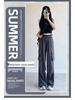 Women's High Waist Gray Wide Leg Parachute Pants - Summer Casual, Quick-Dry American Style Sportswear