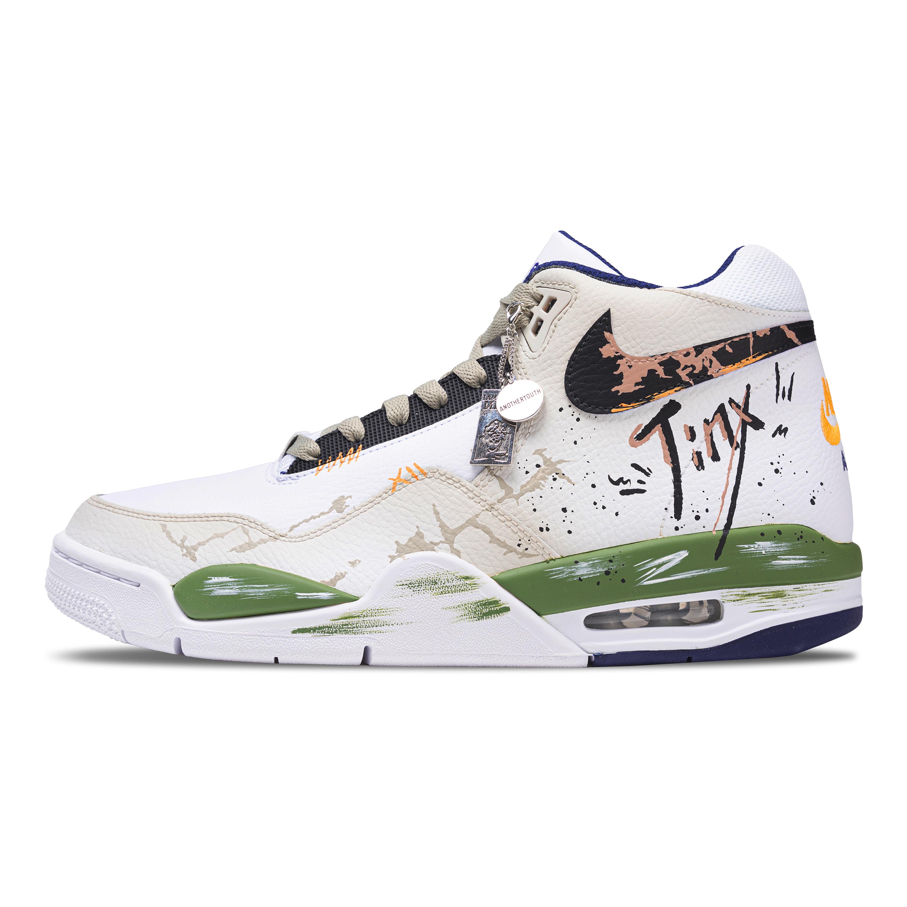 

Nike Flight Legacy Laser Strict Abrasion Resistant Mid top Vintage Basketball Shoes Men s BQ4212-102(Team864-) 40