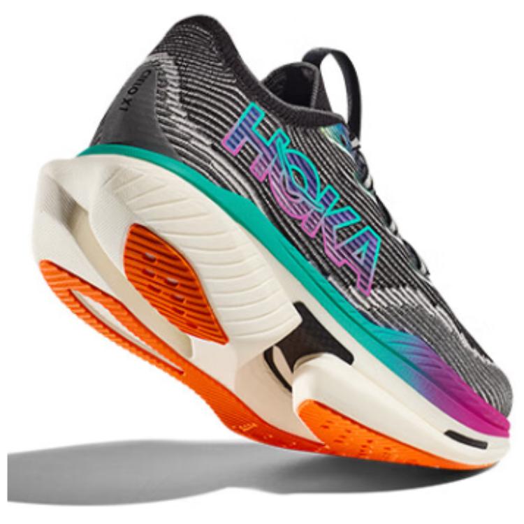 HOKA ONE ONE Cielo X1 Black Electric Aqua Sneakers 1147910-BCQ