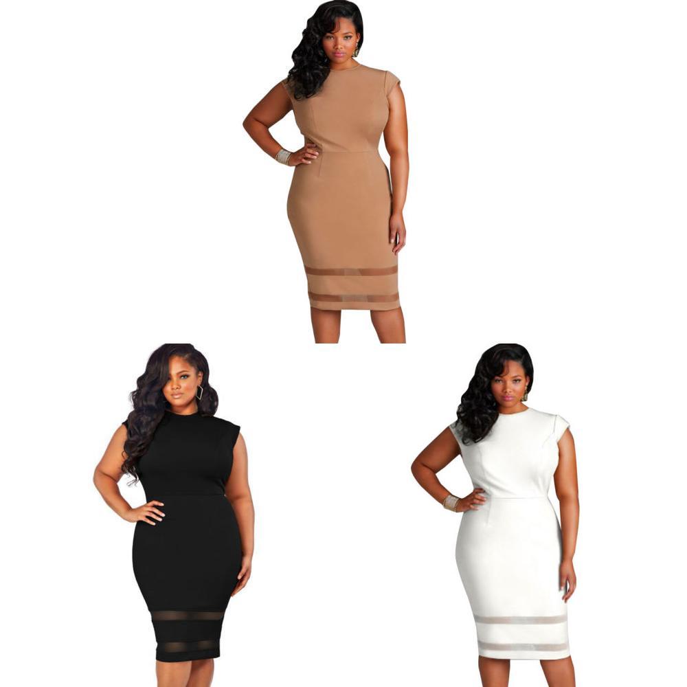 Elegant Women's Summer Bodycon Pencil Cocktail Evening Dress In Plus Sizes