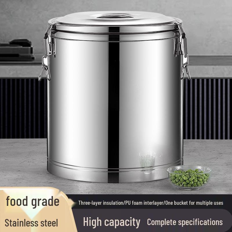Large Capacity Stainless Steel Insulated Bucket for Porridge, Rice, Tea, and Hot Water