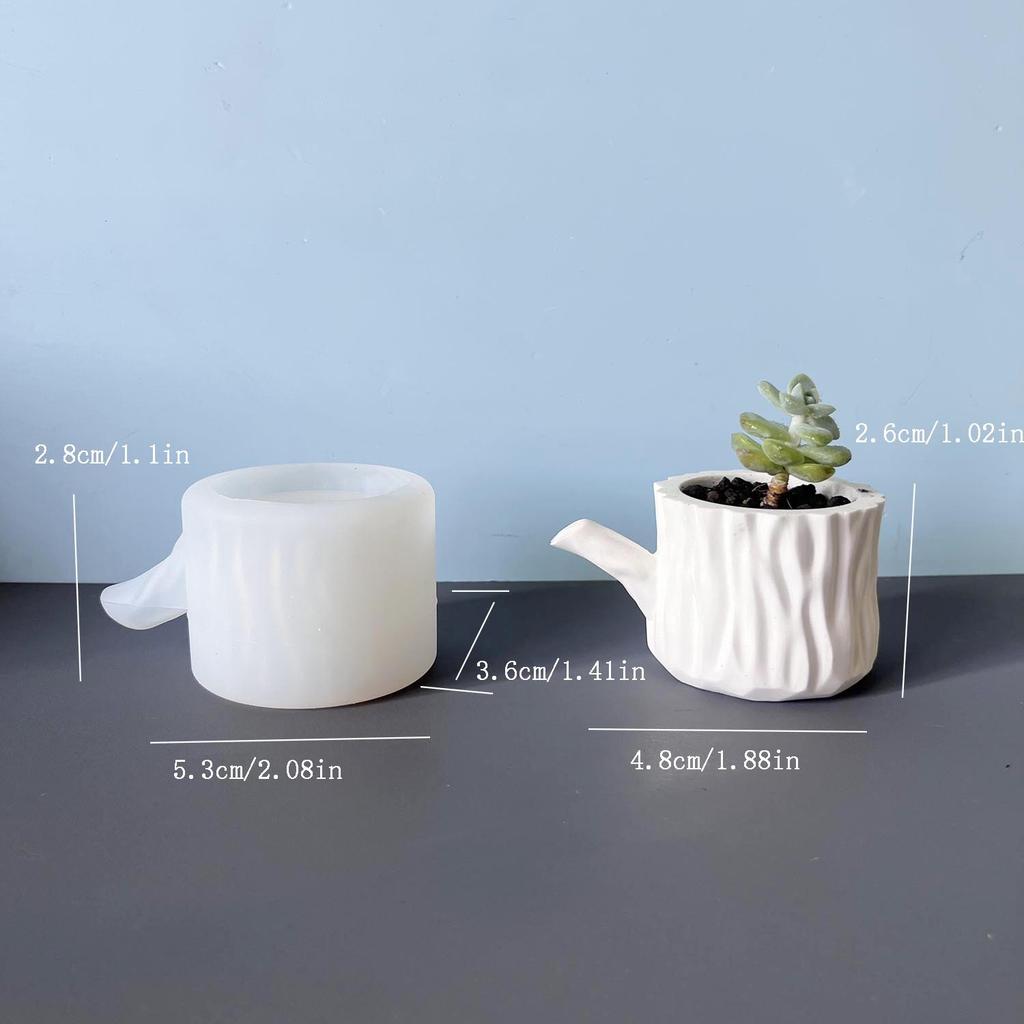 Stump Cup With Handle Silicone Mold Stump Aromatherapy Candle Cup Plaster Vase Silicone Molds