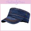 Unisex Cotton Flat Cap With Waterwashed Finish And Sunshade For Daily Outdoor Activities