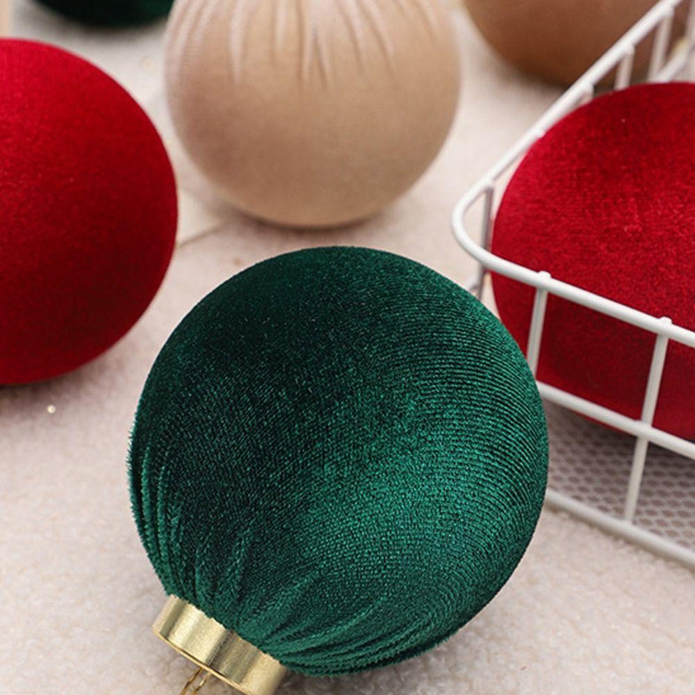12pcs Festival Christmas Flocking Balls Pendant 8cm Christmas Tree Ornaments  Children Gifts
