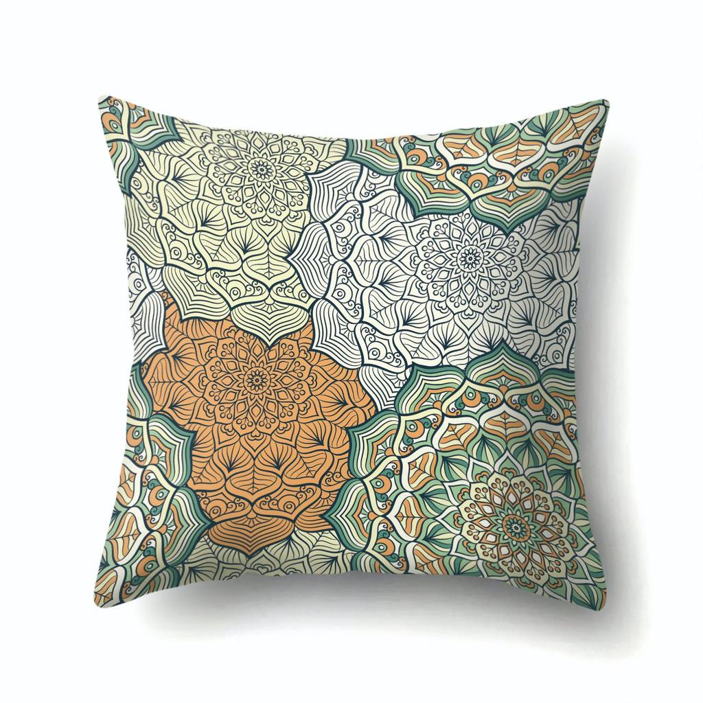 Home Decor Geometric Texture Mandala Polyester Pillow Case Core-free