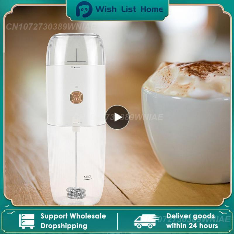 

Foam Machine Stainless Stee Portable Multifunctional Usb Rechargeable Cooking Stir Grinder Whisk Transparent Kitchen Appliances белый