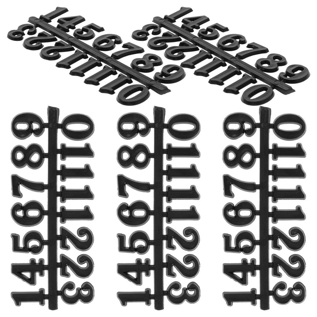 5 Sets Digital Clock Arabic Numerals Number Kit for Crafts Face Plates Wall Silver Numbers Accessories Adhesive Faces