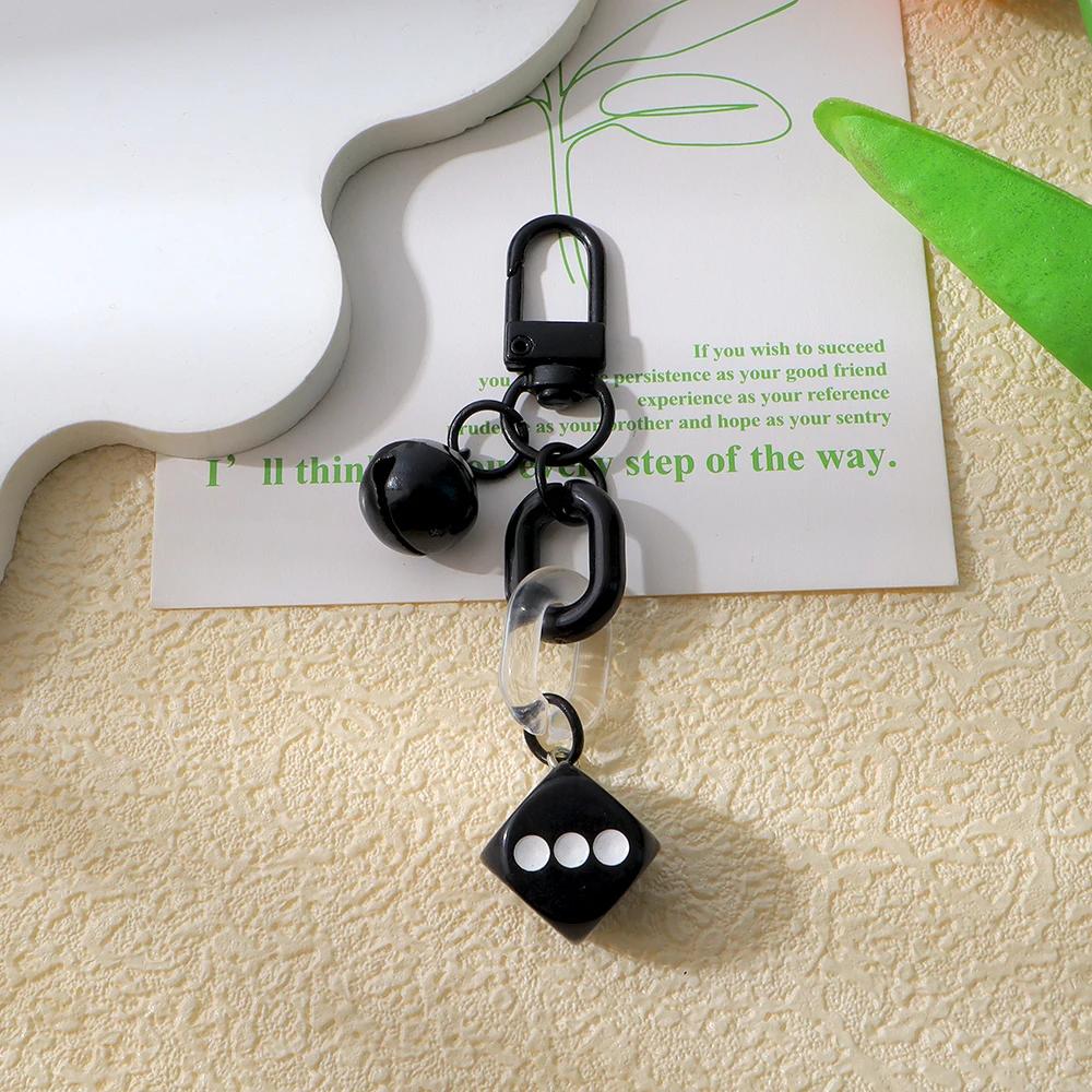 Красочные акриловые кости брелок милый мини колокольчик подвески брелок женский кошелек — фото 19