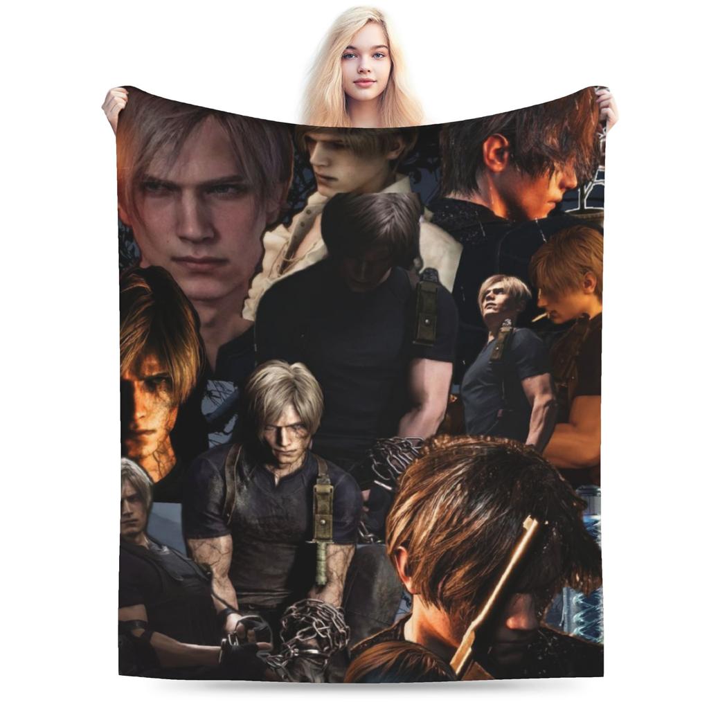 Leon Keneddy Residents Evils Druckdecke für Männer Frauen Super Weich Warm Überwurfdecken für Sofa 50x60 Zoll Mehrere Größen