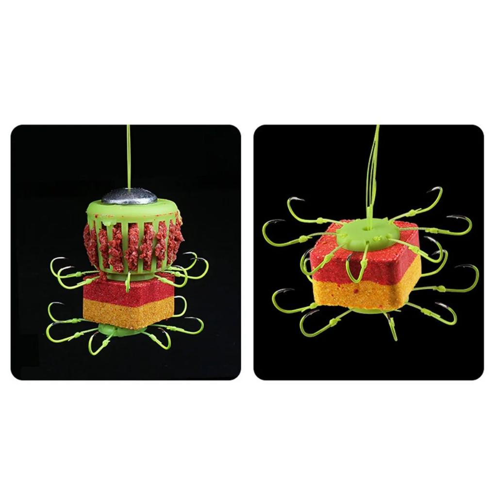 2Pcs/Set High Carbon Steel Barbed Fishing Hook for Fish Feeder Bomb Proof Hanging Explosion Hooks Bait Japan Plastic Box Packing